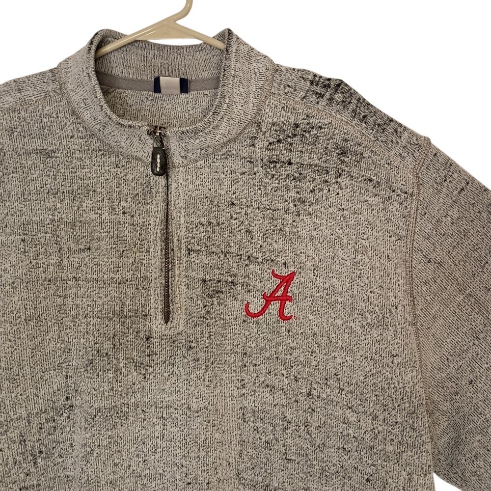 University of Alabama Jacket Mens XL Gray Quarter Zip Pullover Gear‎ for Sports